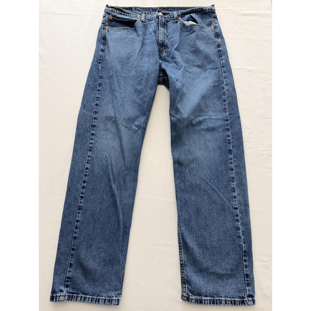 Levi's Jeans Mens 36x32 Blue Medium Wash Regular Straight Denim Pants Casual - Picture 1 of 10